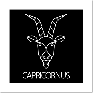 Capricornus Zodiac Sign - White Posters and Art